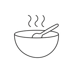 Minimal Soup Bowl Icon for Restaurant and Food Design