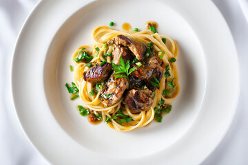 Gourmet Liver and Linguine Dish