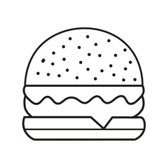 Minimal Burger Icon for Fast Food and Restaurant Design