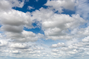 Cumulus clouds in the blue sky