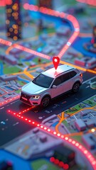 Modern Car Navigation System Showing Real Time Traffic Updates and Route Guidance