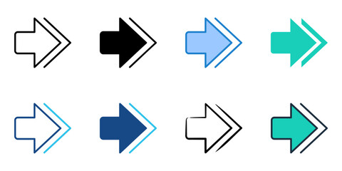 Arrow icon set multiple style collection 
