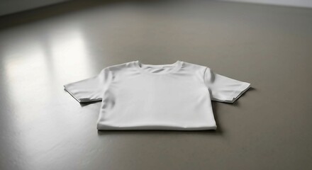 Folded White T-Shirt on a Smooth Surface with Subtle Lighting