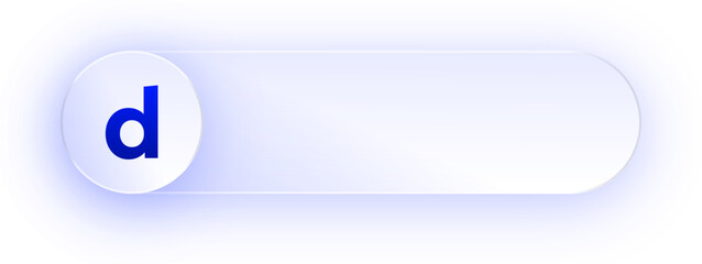 Obraz premium Glowing Lowercase Letter D Button
