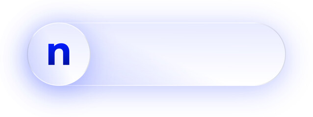 Fototapeta premium Glowing Lowercase Letter N Button