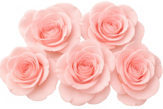 Pink roses bouquet on transparent background representing love, beauty, celebration, and romance
