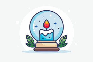 christmas card with candle