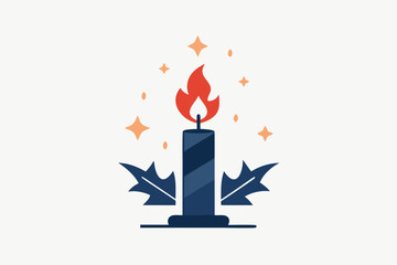 burning candle on a white background