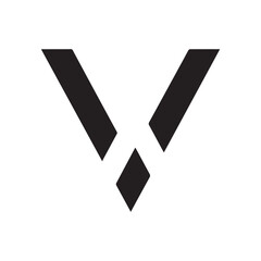Obraz premium Minimal Black V Symbol Inspired by Structural Geometric Triangles