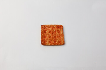 Crispy Seasoned Cracker Minimalist Food Shot Isolated on White