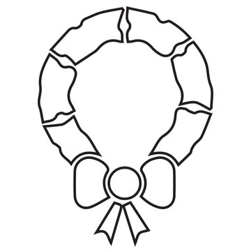 Holiday Wreath Outline