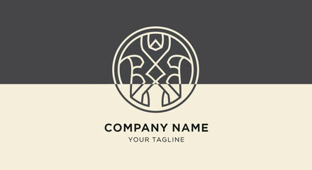 Elegant Monogram Logo Design with Intertwined Letters in a Circular Frame.