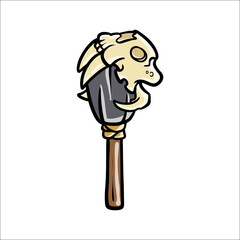 ancient skull-shaped weapon vector design