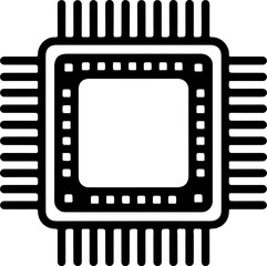 computer chip silhouette vector illustration