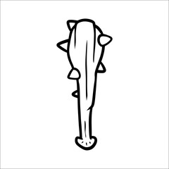 clean line art ancient bat vector design