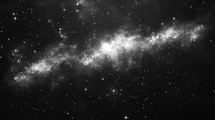 Obraz premium Black and White Galaxy Nebula with Stars