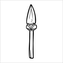 clean line art ancient spear vector design