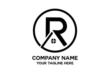 letter R in the shape of a house