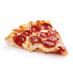 Fresh Italian pepperoni pizza on white background