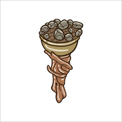 old wooden torch vector design