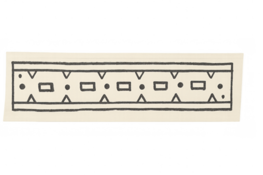 Hand drawing geometric border creating an ethnic pattern, featuring tribal abstract design elements on a transparent background