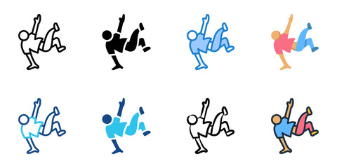 Parkour icon set multiple style collection 
