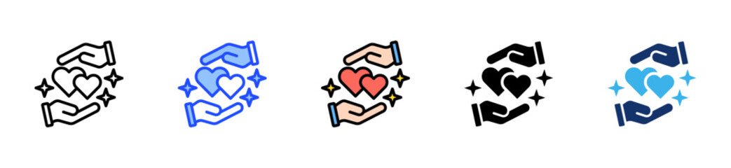 Loving Kindness Icon Collection With Multiple Styles