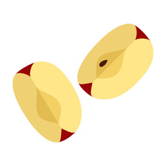 cut red apple illustration element