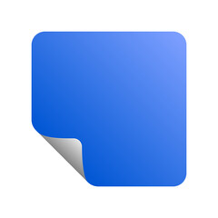 blank blue label folded corner