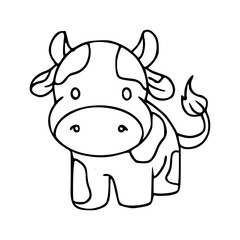 simple dairy cow outline drawing for kids