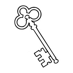 minimalist old key outline illustration