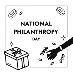 NATIONAL PHILANTHROPY DAY vector illustration