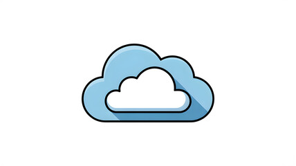 Blue cloud growth icon representing data analytics and business development, on isolated transparent background