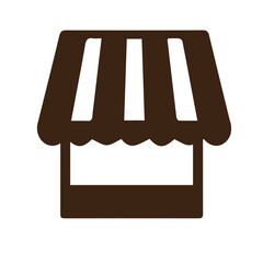 Orange Storefront Icon Shop, Business, and Retail Concept