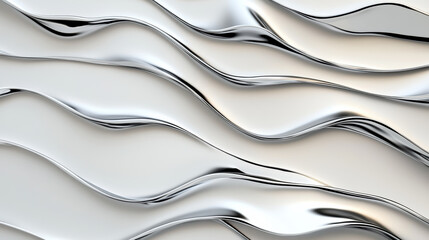 Smooth metallic waves create stunning abstract pattern, reflecting light beautifully