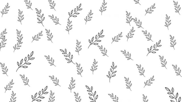 Elegant Botanical Pattern - A Seamless Design with Delicate Leaves.