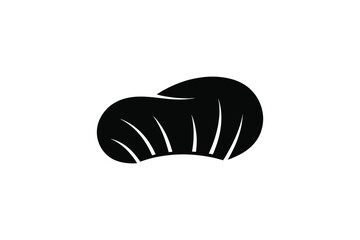 Simple black silhouette of a chef s hat