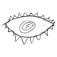 Abstract scribble silhouette of an eye