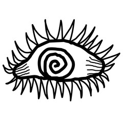 Abstract scribble silhouette of an eye