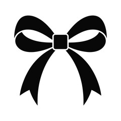 Simple black silhouette of a classic bow