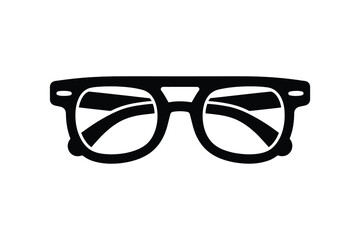 Fototapeta premium Black silhouette of hipster style eyeglasses