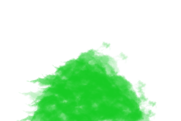 Vibrant green wisps of magical smoke or ethereal flame rising upwards isolated on white background