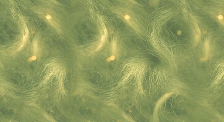 Blurry green background with fuzzy texture  scattered yellow circles resembling lights