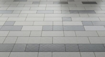 Gray and white rectangular tiles arranged in a repeating pattern