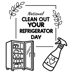 Fototapeta premium NATIONAL CLEAN OUT YOUR REFRIGERATOR DAY vector illustration