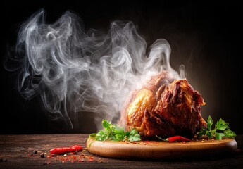 Delicious Roasted Chicken with Herbs and Spices.