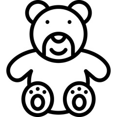 teddy bear icon illustration design with outline