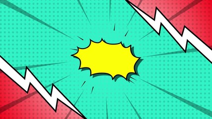 Colorful Comic Book Battle Explosion Background with Lightning - Powered by Adobe