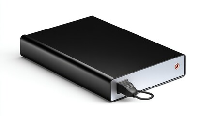 External Hard Drive Connected to USB Cable.