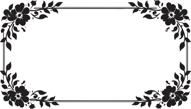 Black flower frame, silhouette, ornamental frame, ornament, border, decorative frame, decoration, label, vintage, retro, wedding invitation, cut file, Cricutvector, SVG, DXF, PNG, clipart, floral fram